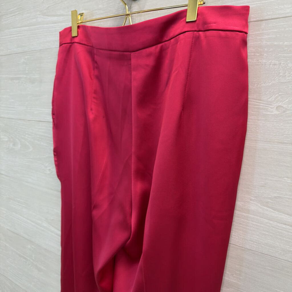 Lucy Paris Hot Pink Satin Pants Large