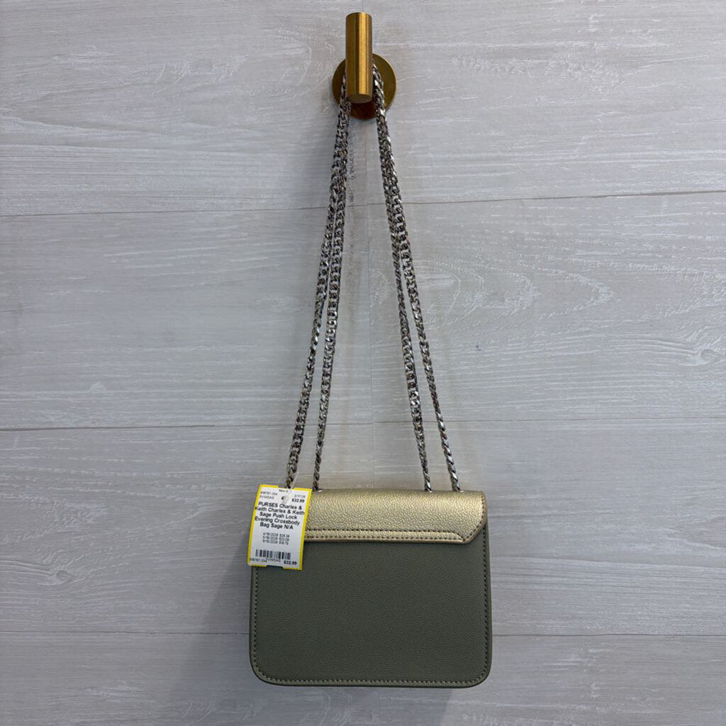 Charles & Keith Sage Push Lock Evening Crossbody Bag