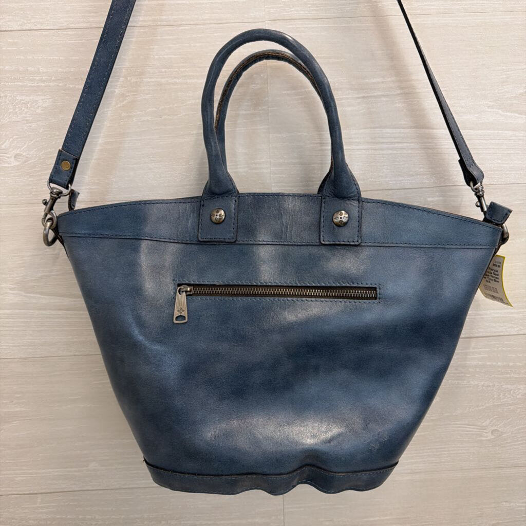 Patricia Nash Large Blue Woven Leather Tote