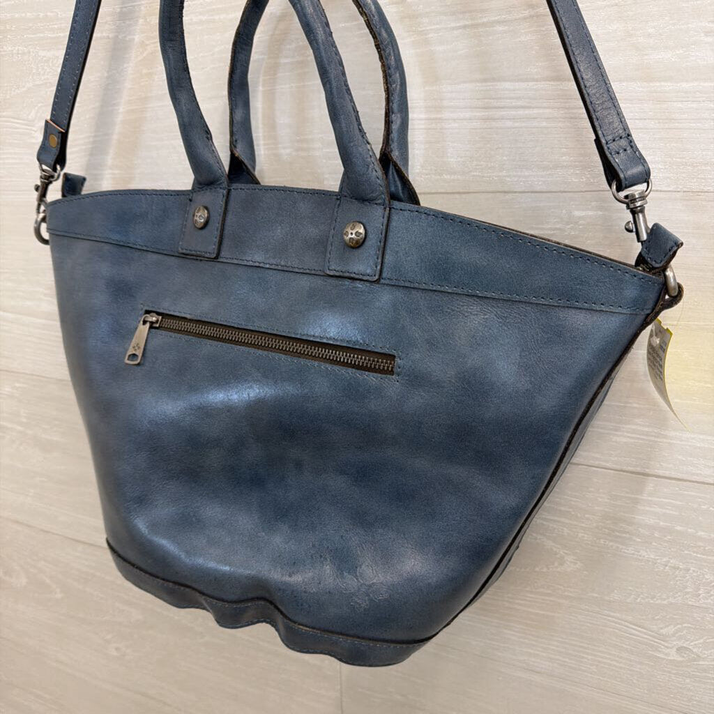 Patricia Nash Large Blue Woven Leather Tote