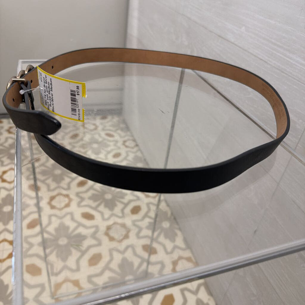 Black belt with Silver Buckle Medium