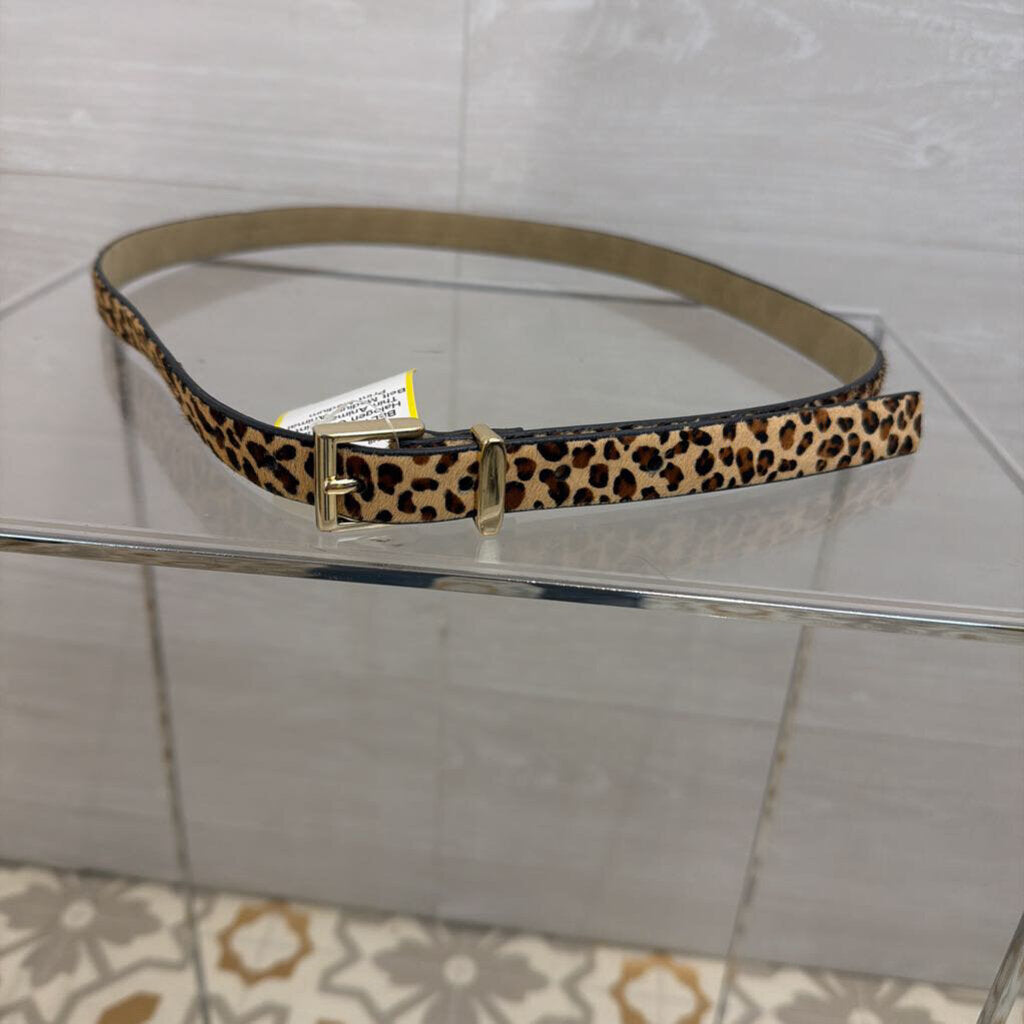 Halogen Calf Hair Thin Animal Print Belt Medium