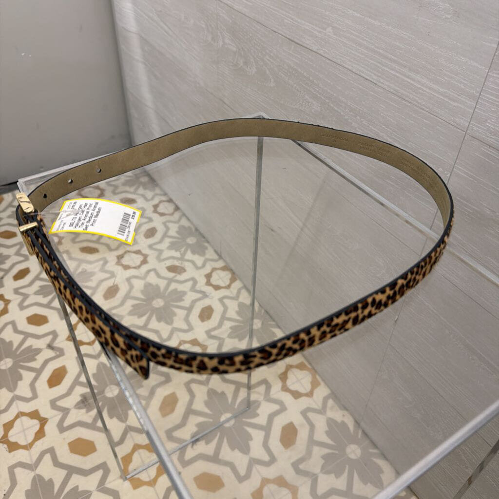 Halogen Calf Hair Thin Animal Print Belt Medium