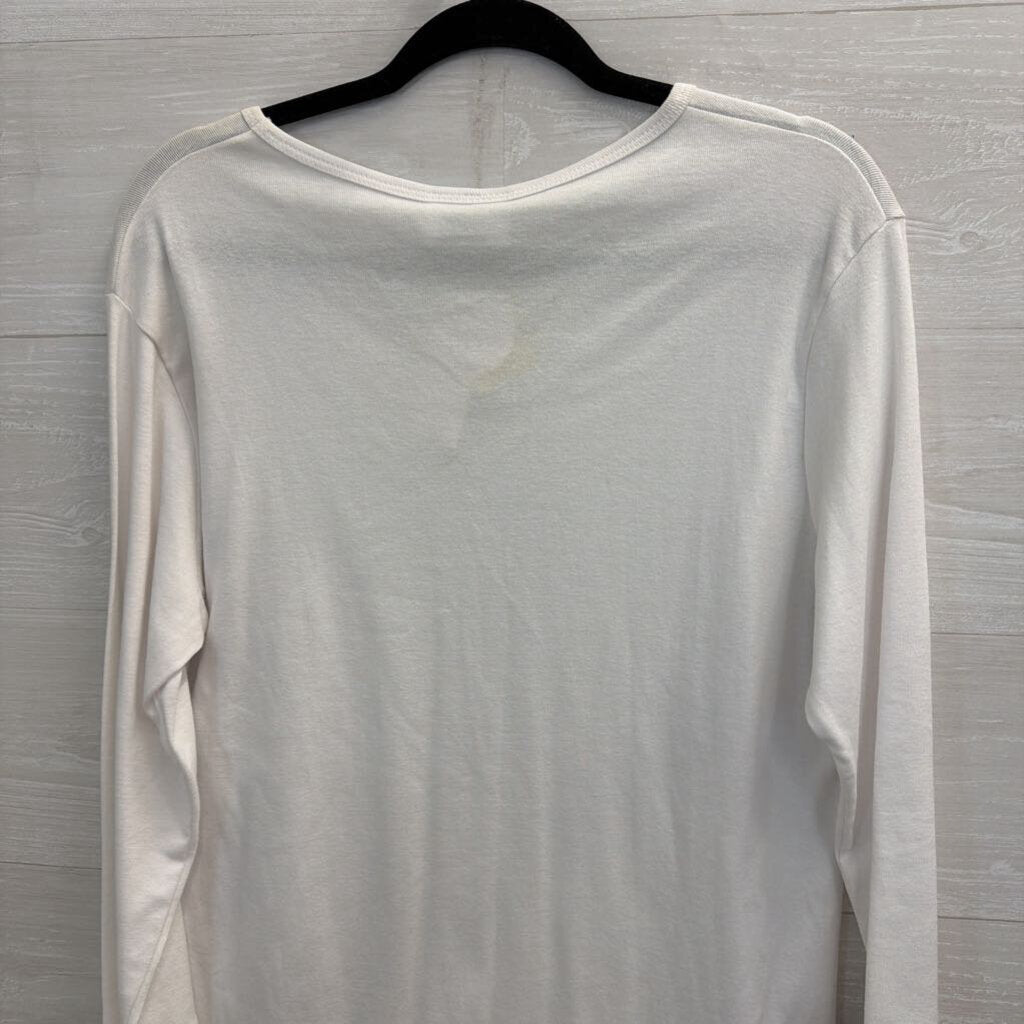 Cactus Bay White Embellished Flip Flop Long Sleeve Top Extra Large