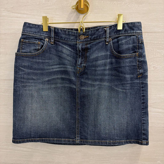 Loft Dark Wash Denim Mini Skirt 8