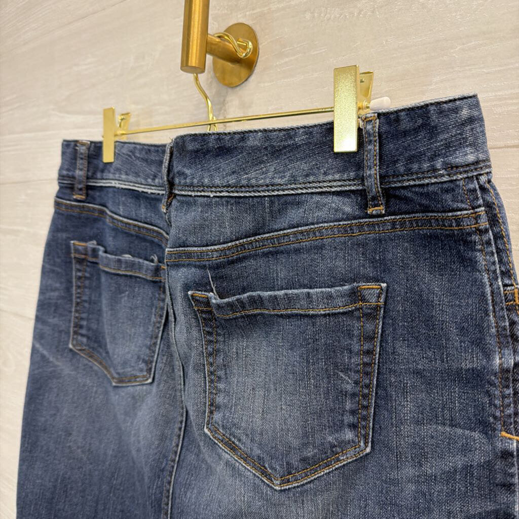 Loft Dark Wash Denim Mini Skirt 8