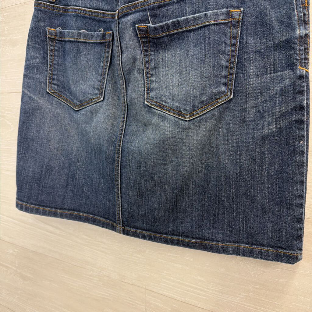 Loft Dark Wash Denim Mini Skirt 8