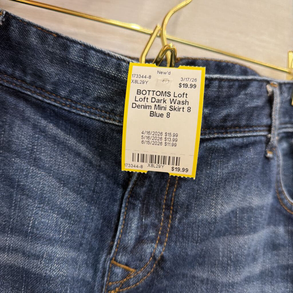 Loft Dark Wash Denim Mini Skirt 8