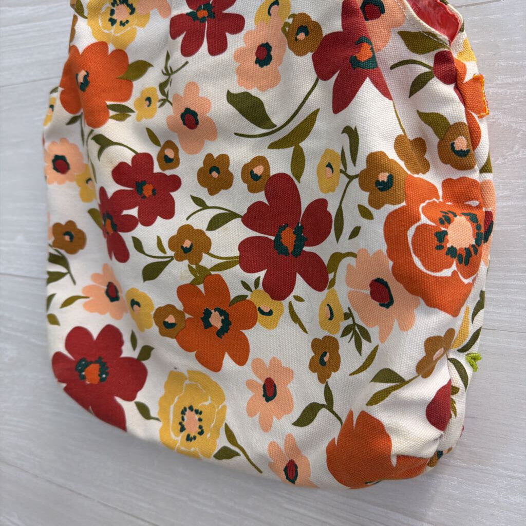 Necessary Objects Wooden Handled Floral Handbag