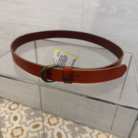 Fatface Brown Leather Belt with Bee Detail Medium