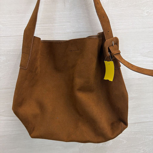 No Brand Brown Suede Hobo Bag
