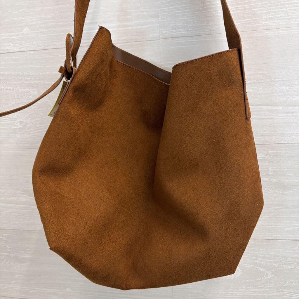 No Brand Brown Suede Hobo Bag