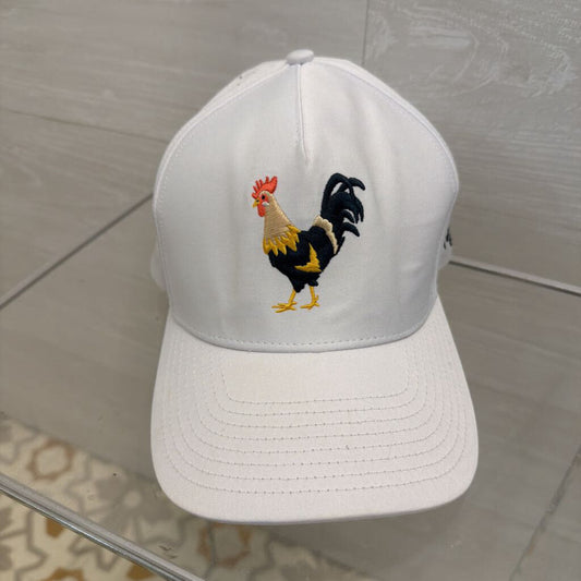 Waggle White Rooster Ball Cap O/S