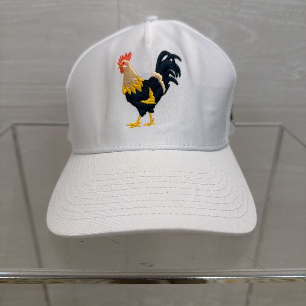 Waggle White Rooster Ball Cap O/S