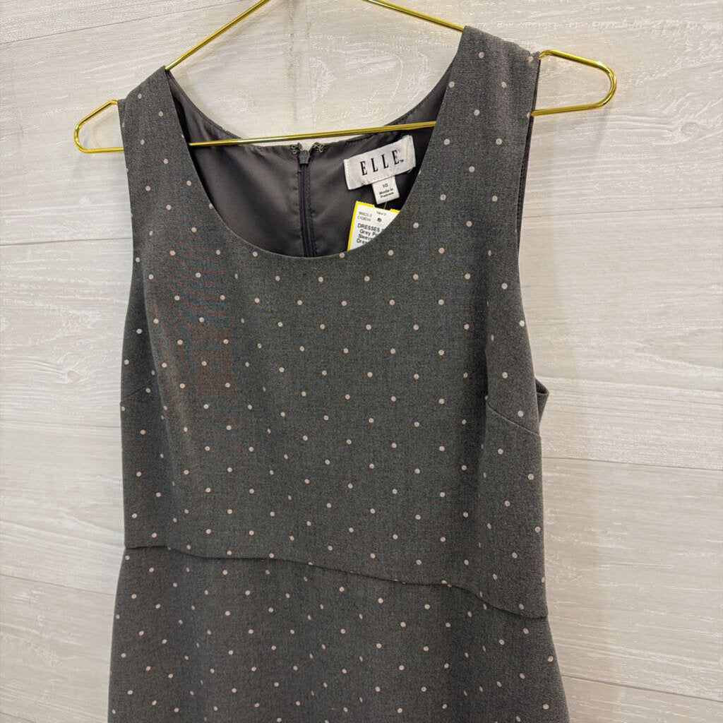 Elle Grey Polka Dot Sleeveless Shift Dress 10