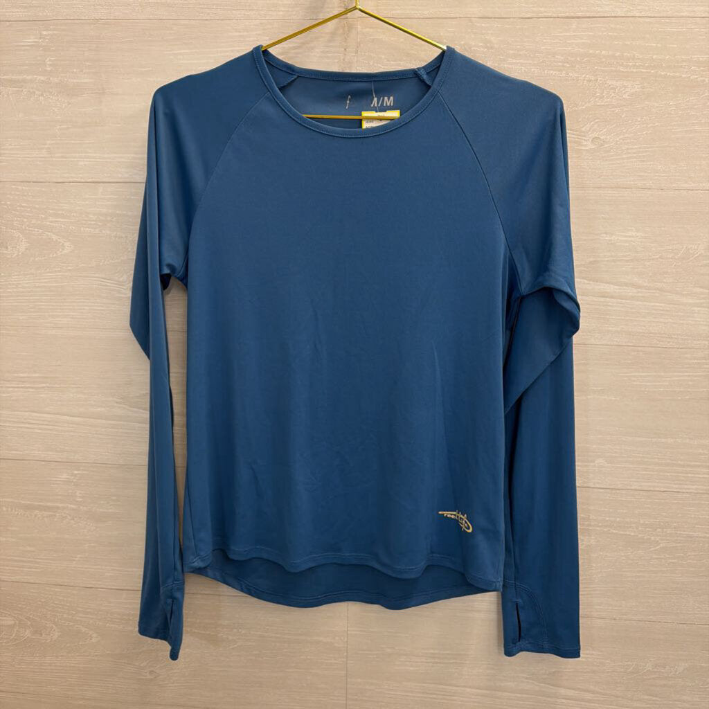 Reel Life Blue Long Sleeve Athletic Top Medium
