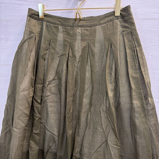 Talbots Olive Green Pleated Skirt 4