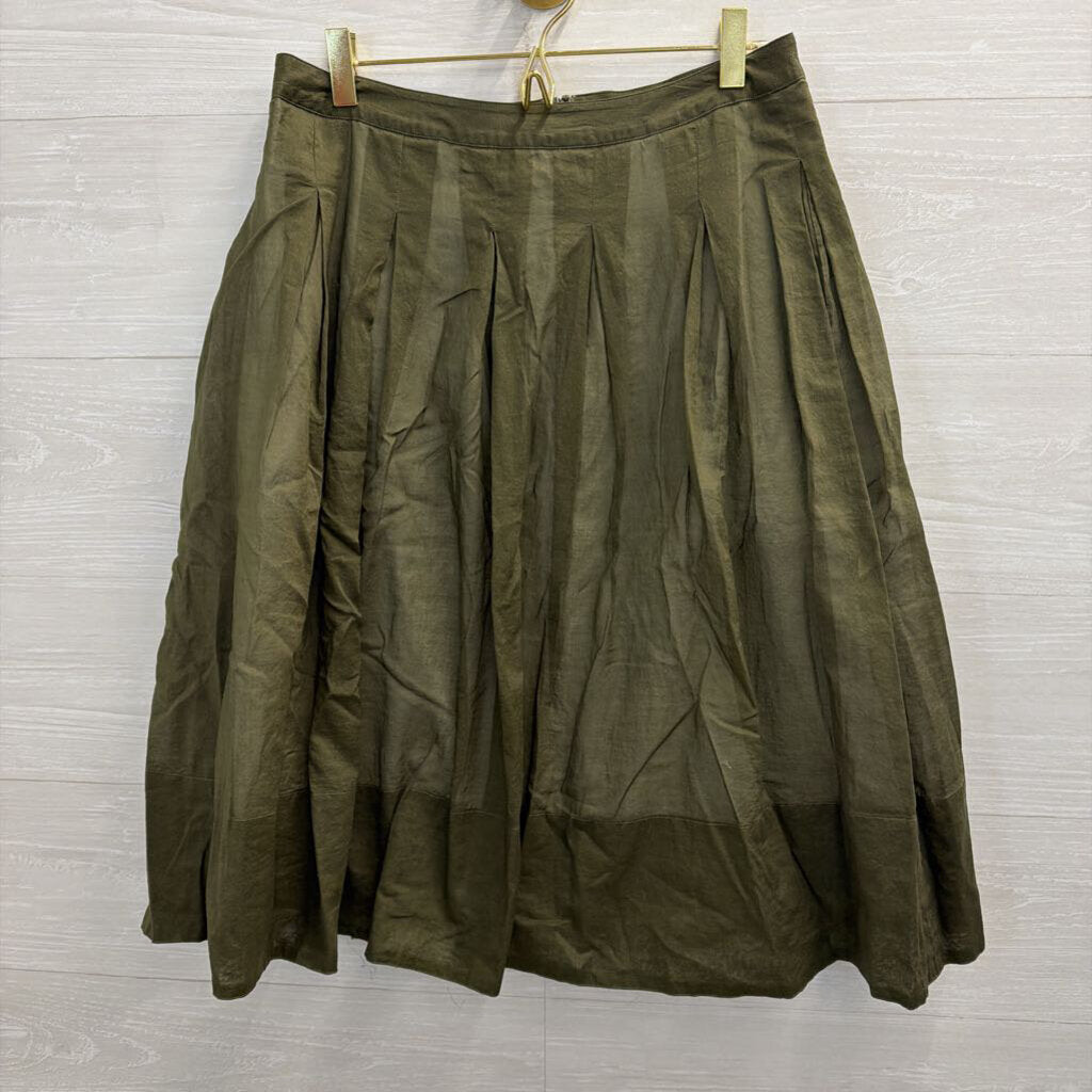 Talbots Olive Green Pleated Skirt 4