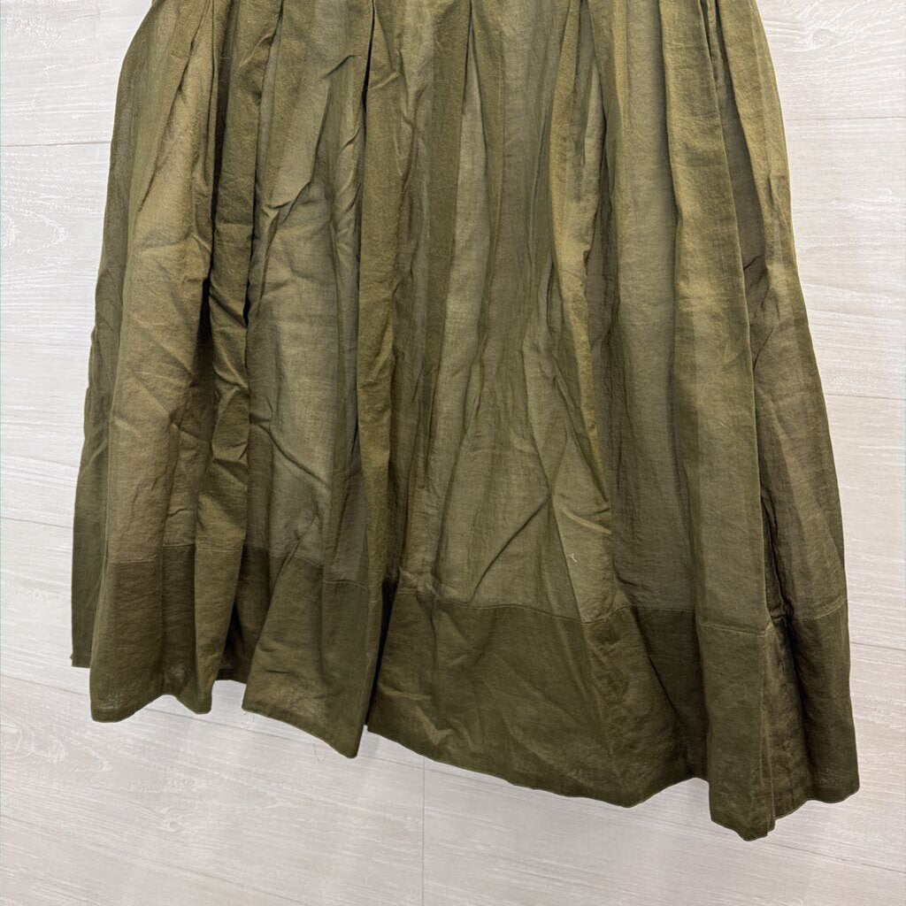 Talbots Olive Green Pleated Skirt 4