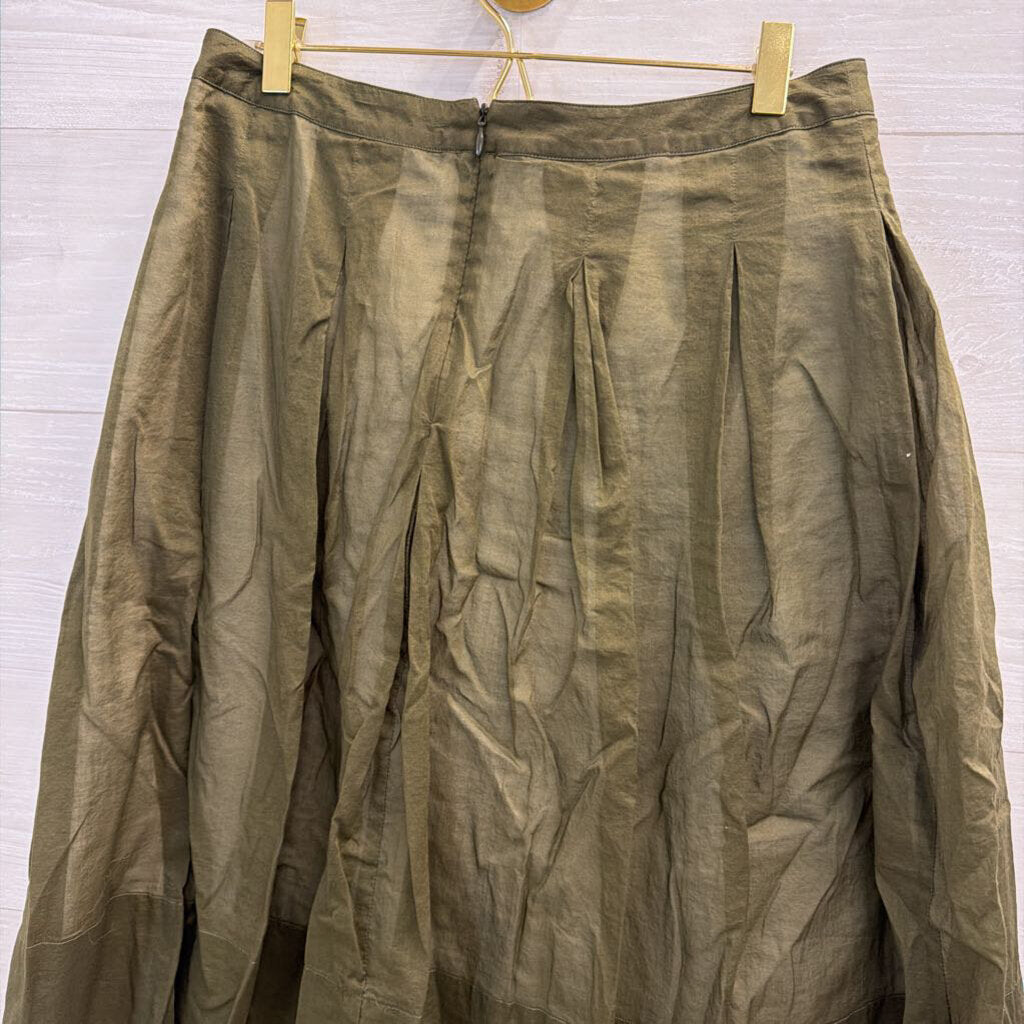 Talbots Olive Green Pleated Skirt 4