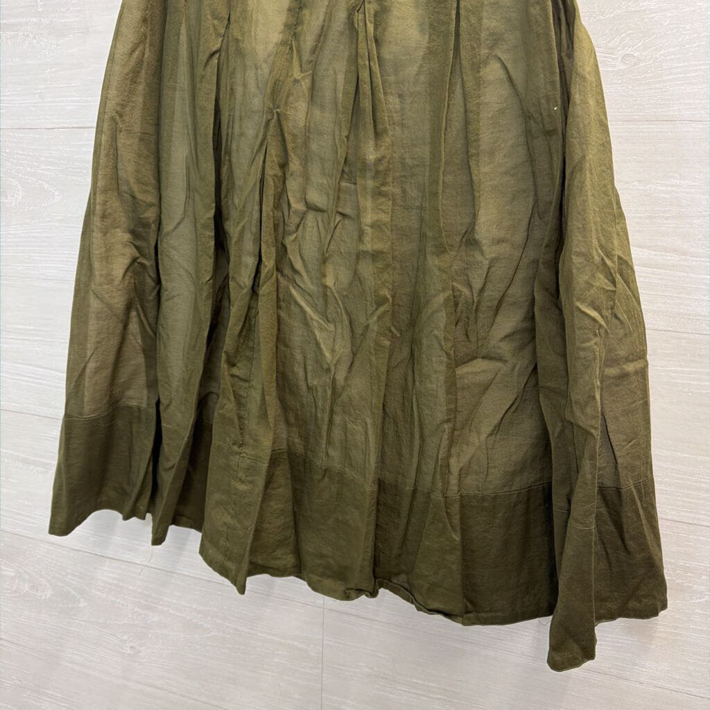 Talbots Olive Green Pleated Skirt 4