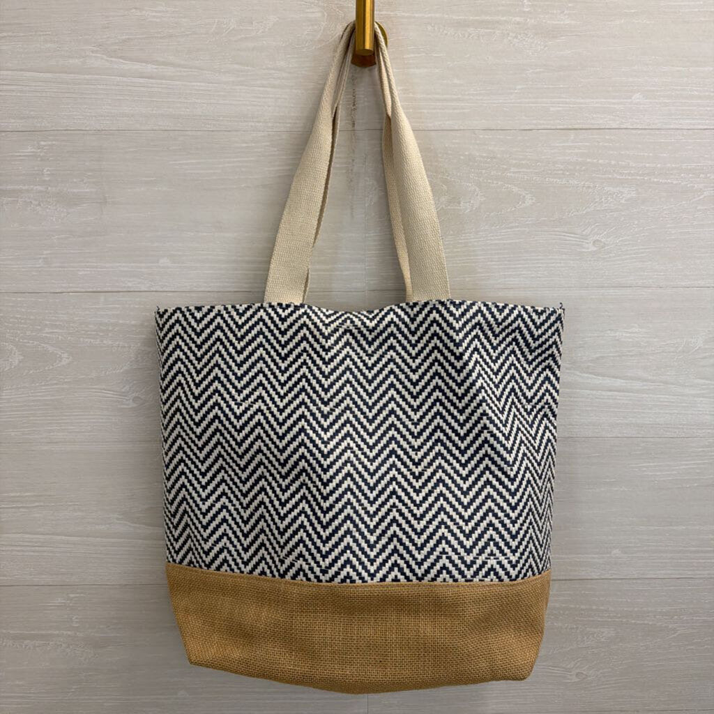 No Brand Chevron Blue/White Tote Bag