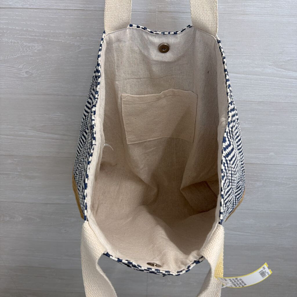 No Brand Chevron Blue/White Tote Bag