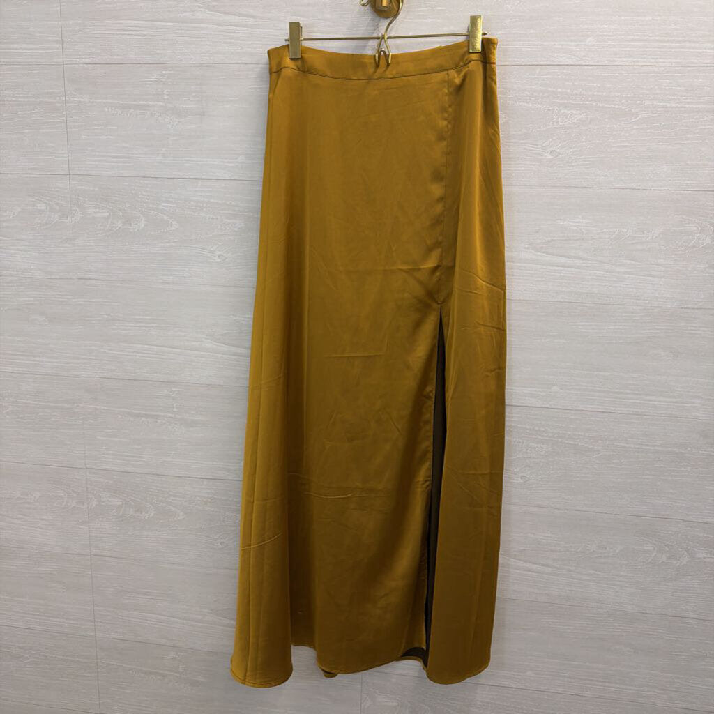 Sincerely Jules Gold Silky Maxi Skirt Large