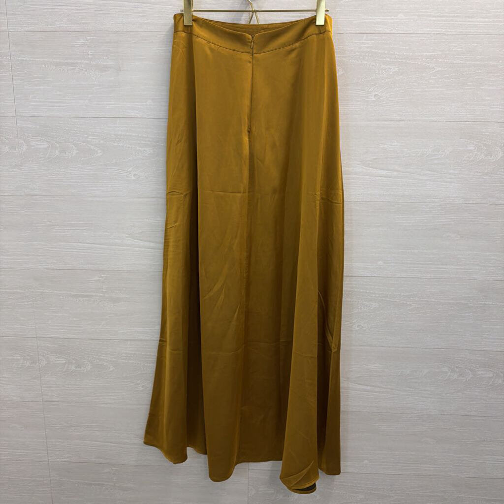 Sincerely Jules Gold Silky Maxi Skirt Large