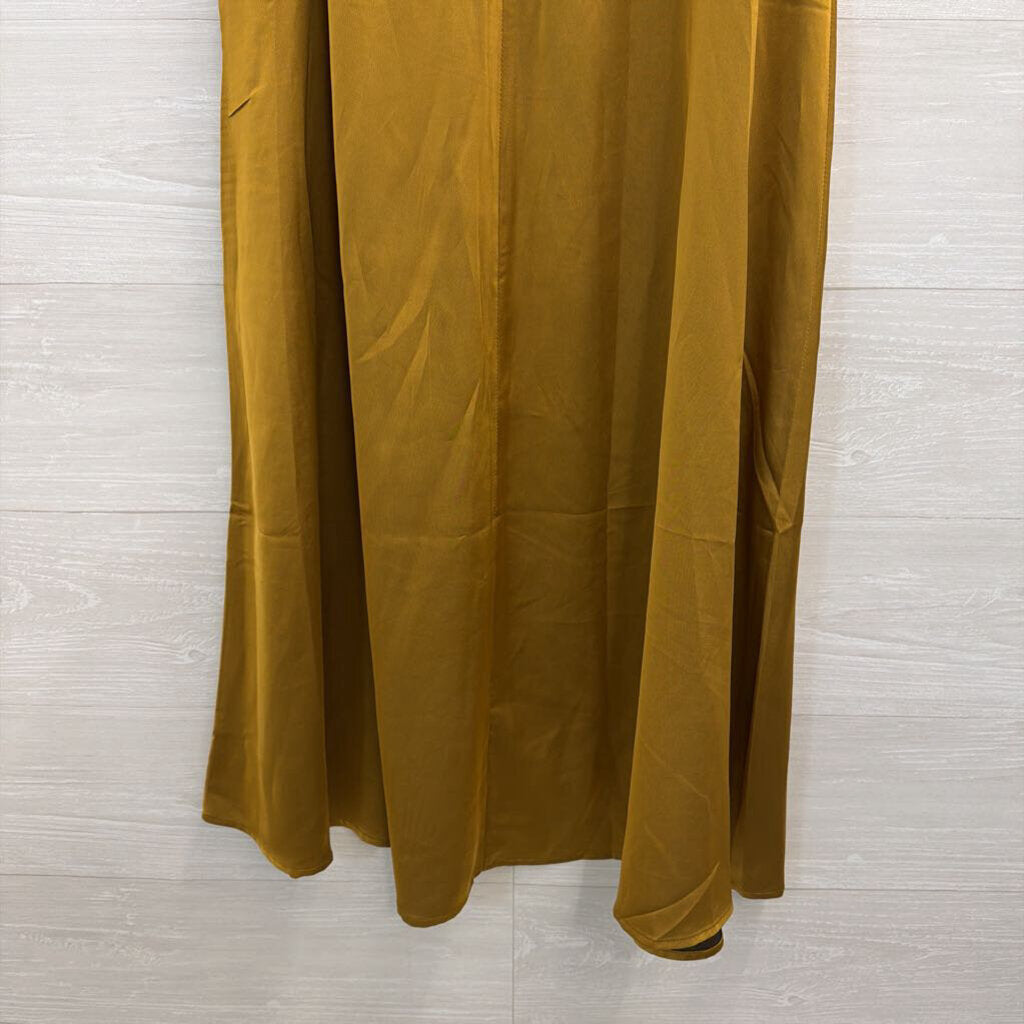 Sincerely Jules Gold Silky Maxi Skirt Large