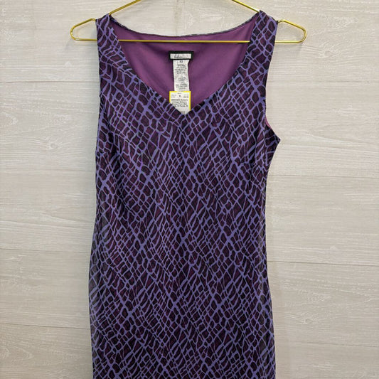 Vintage Bekiere Purple Print Midi Dress 10