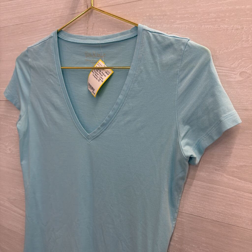 Lilly Pulitzer Turquoise V-neck Short Sleeve Tee XS