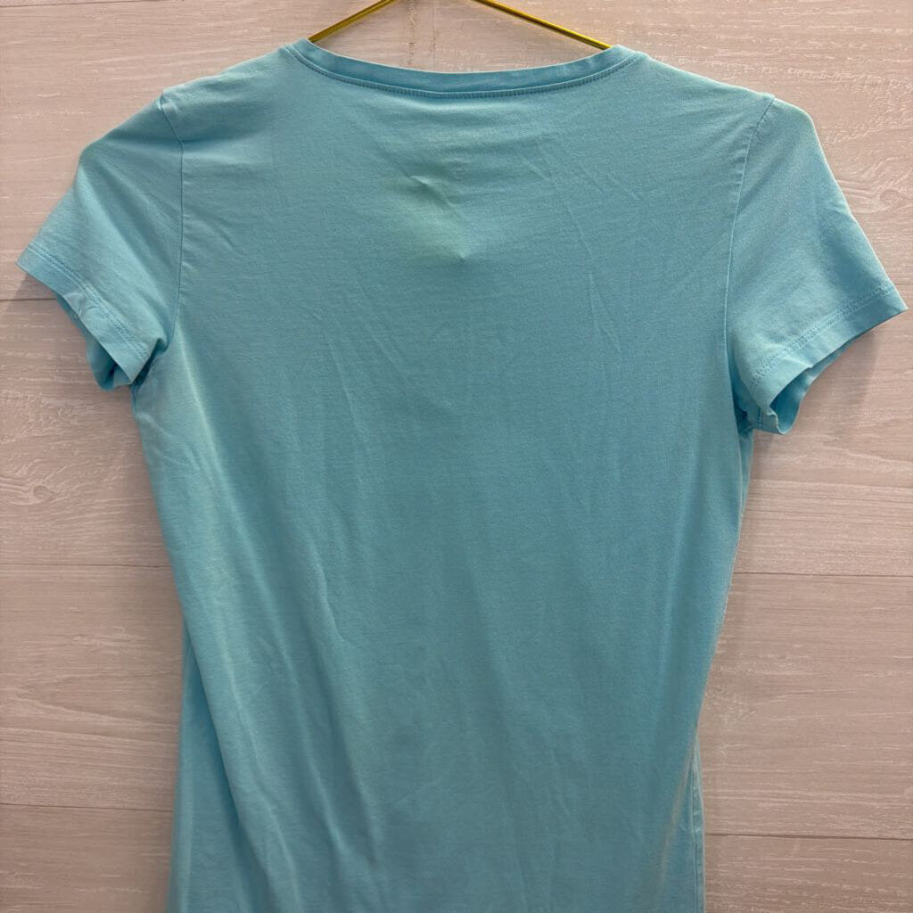 Lilly Pulitzer Turquoise V-neck Short Sleeve Tee XS