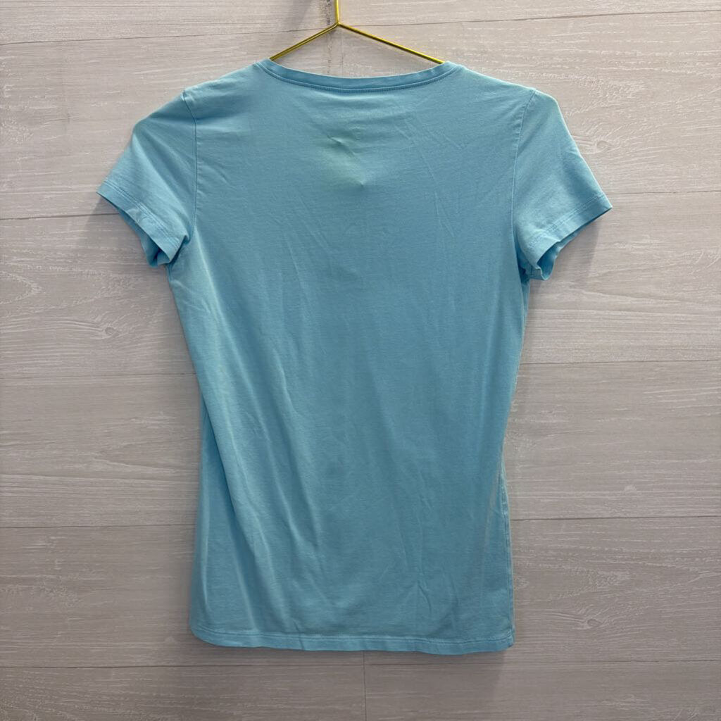 Lilly Pulitzer Turquoise V-neck Short Sleeve Tee XS