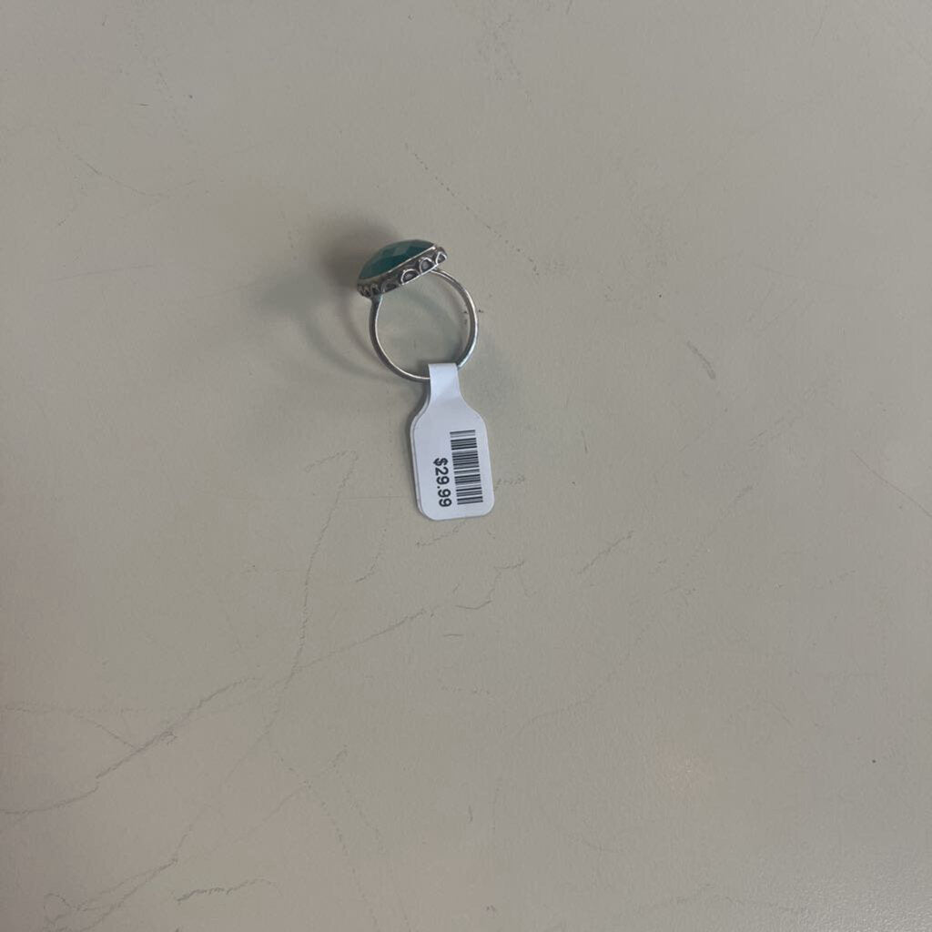 Sterling Silver Green Onyx Ring Size 7