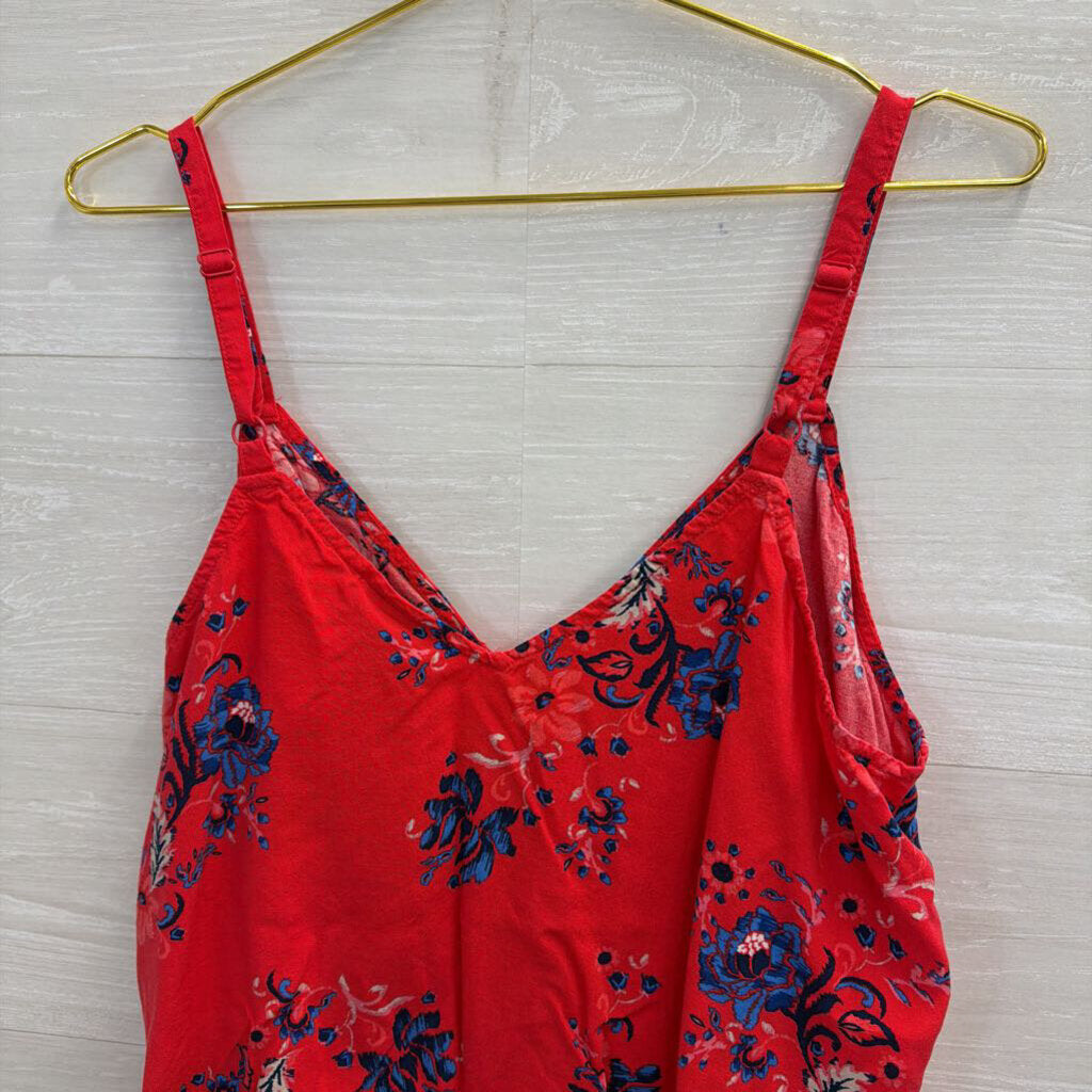 Torrid Pink Floral Button Down Tie Tank 0