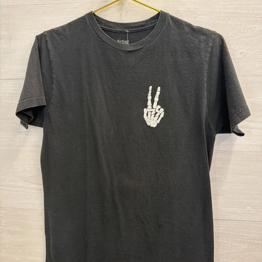 Artist Union Black Skeleton Peace Tee Medium