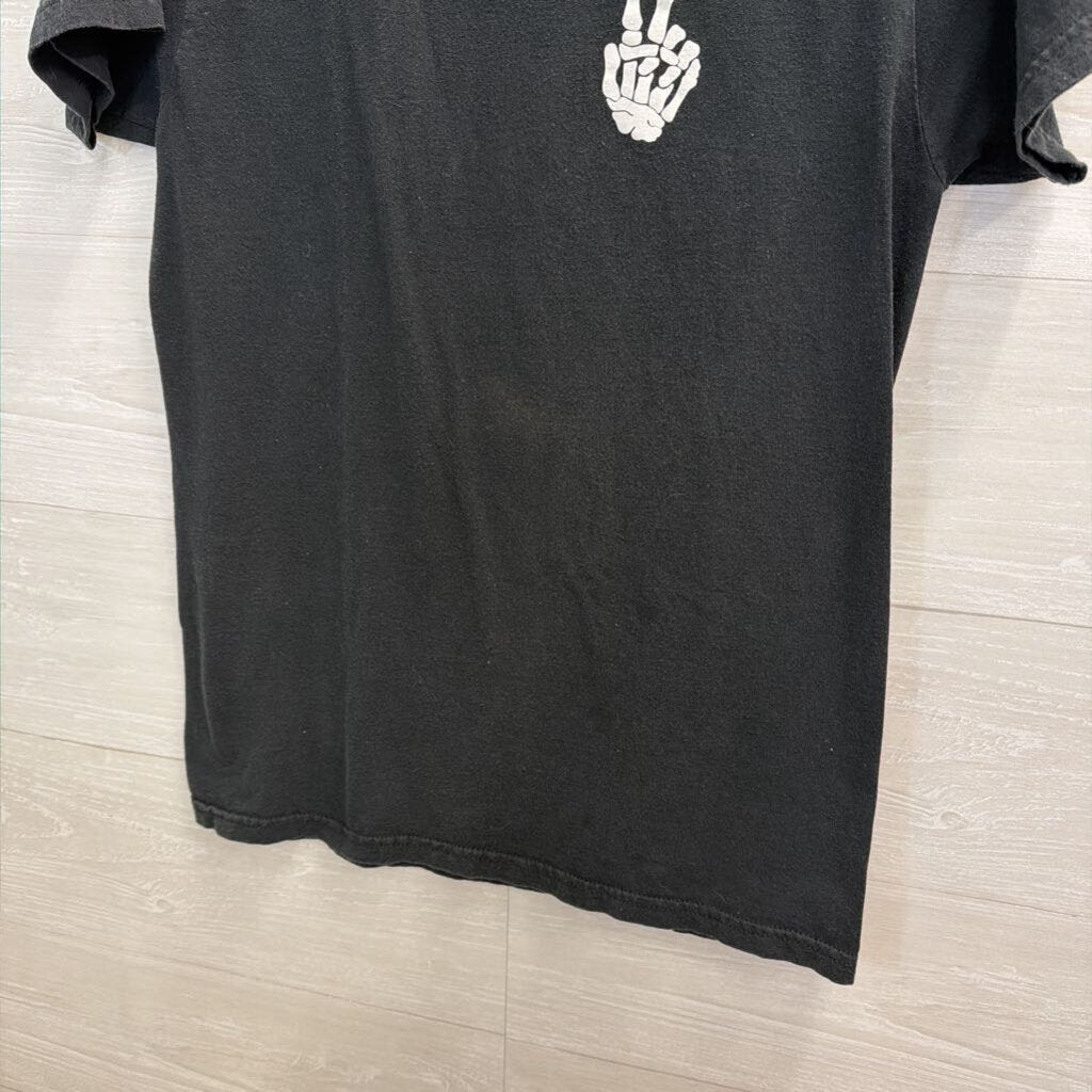 Artist Union Black Skeleton Peace Tee Medium