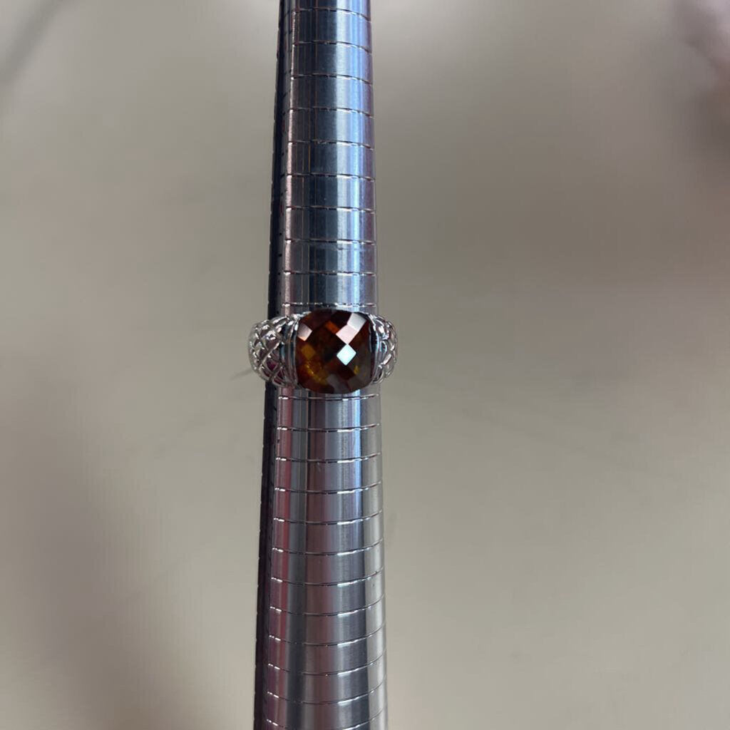 Silver Toned Stone Costume Jewelry Size 8