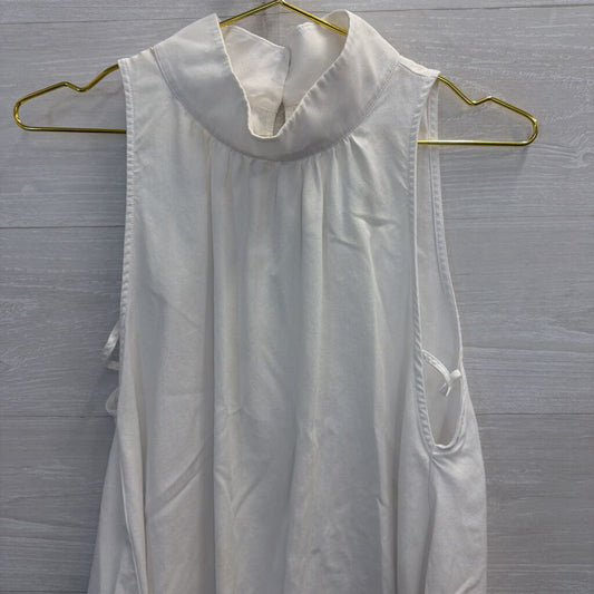 Free People White High Neck Cutout Flowy Top Small