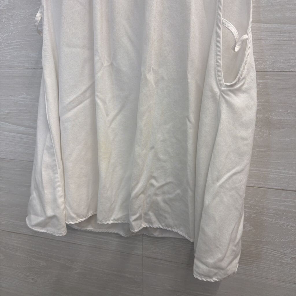 Free People White High Neck Cutout Flowy Top Small
