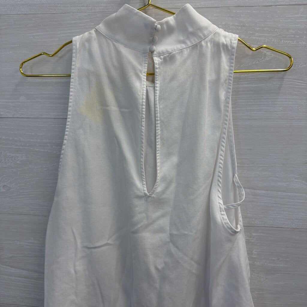 Free People White High Neck Cutout Flowy Top Small