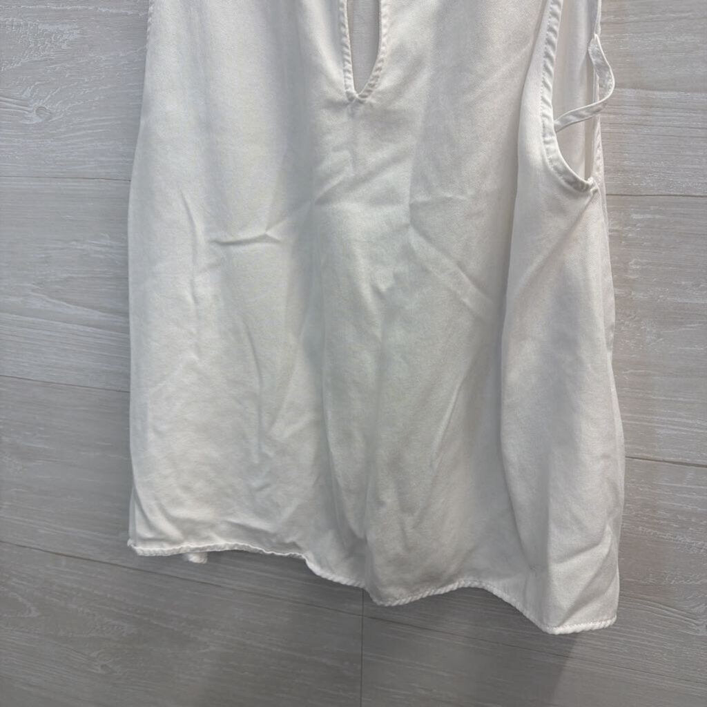 Free People White High Neck Cutout Flowy Top Small