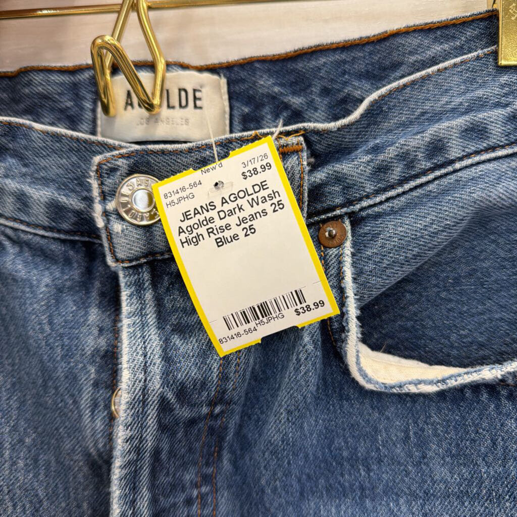 Agolde Dark Wash High Rise Jeans 25
