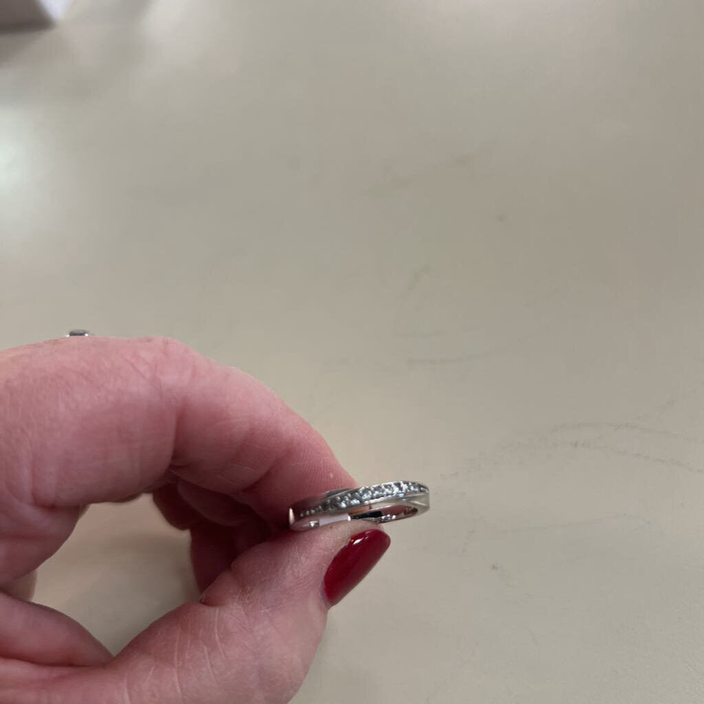 Sterling Silver Criss Cross Band Ring Size 7