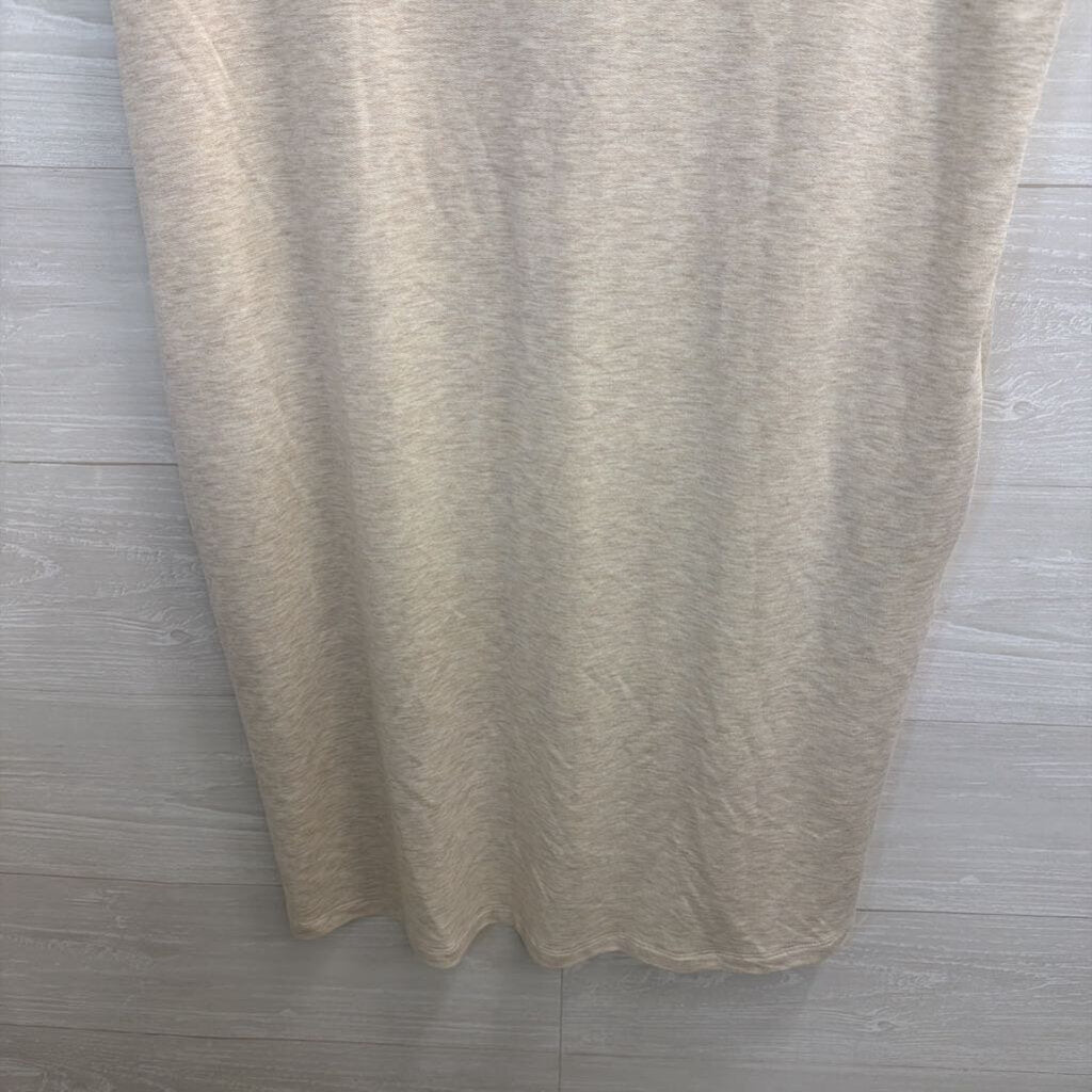 Lou and Grey Beige Soft Short Sleeve Boxy Midi Dress Large