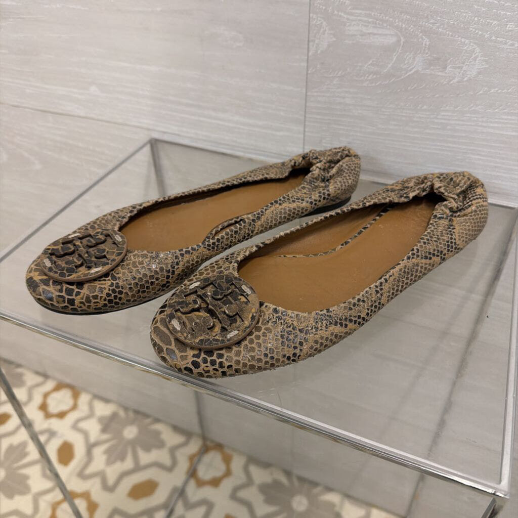 Tory Burch Reva Snake Print Ballet Flats 9