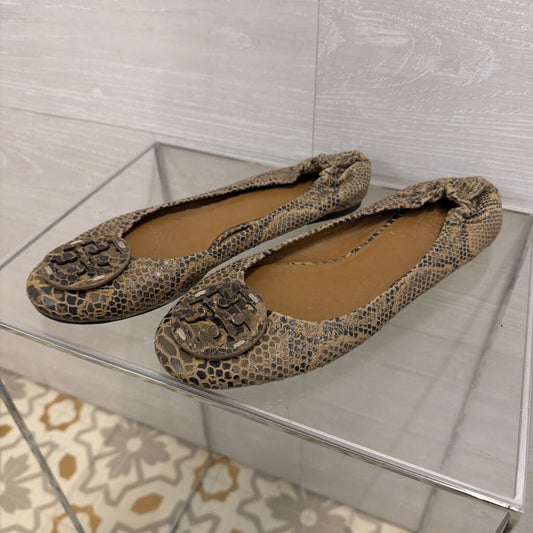 Tory Burch Reva Snake Print Ballet Flats 9