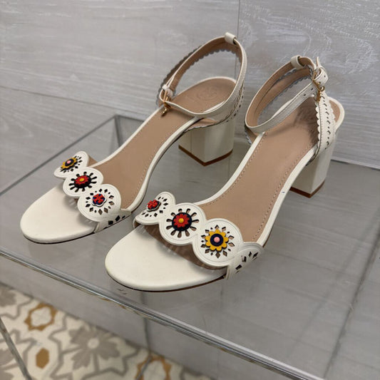 Tory Burch Cream/Multi Marguerite Slingback Sandal 8