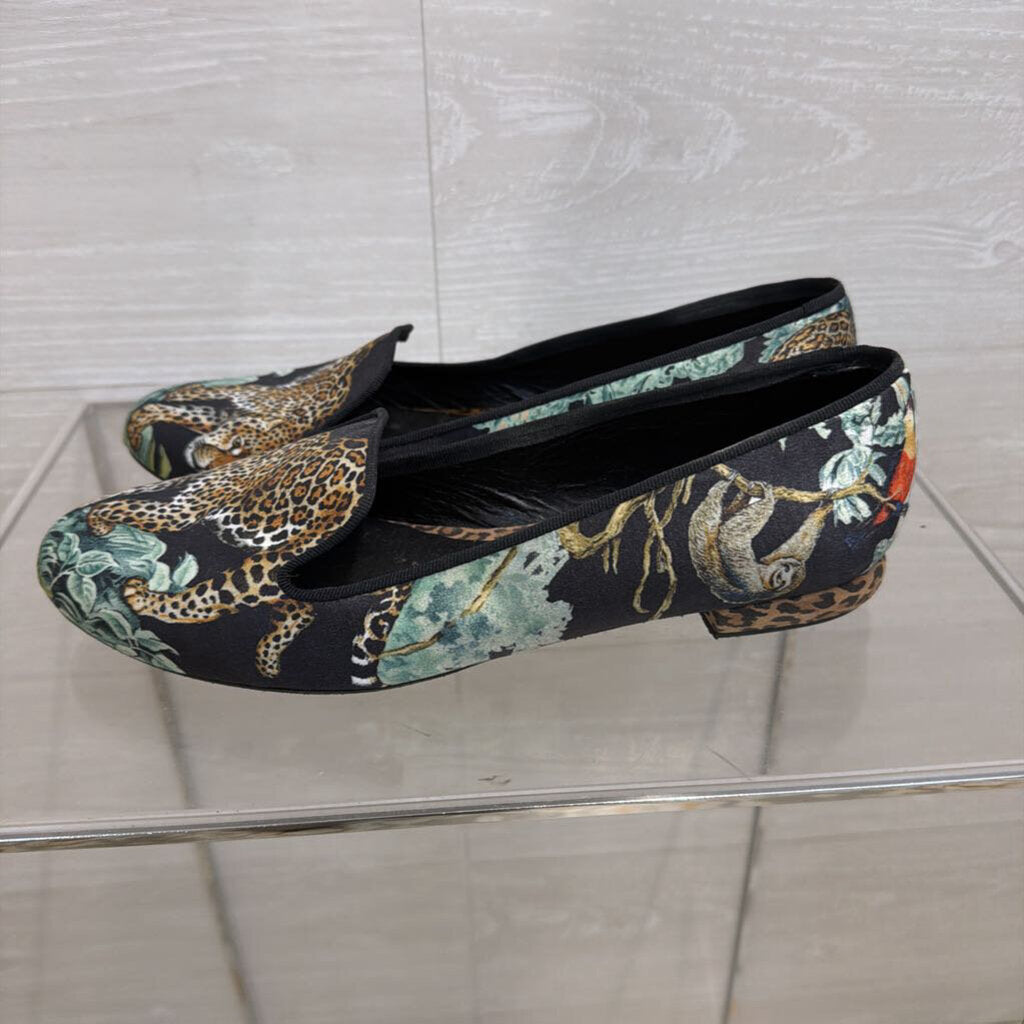 Beverly Feldman Black/Multi Leopard Flat 39.5